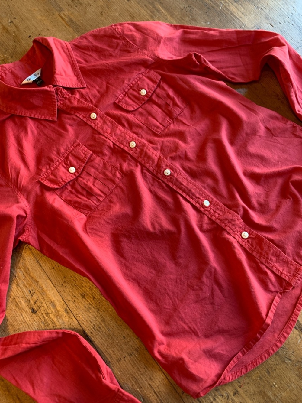Old Navy Tomato Red Women's Button-Down Shirt